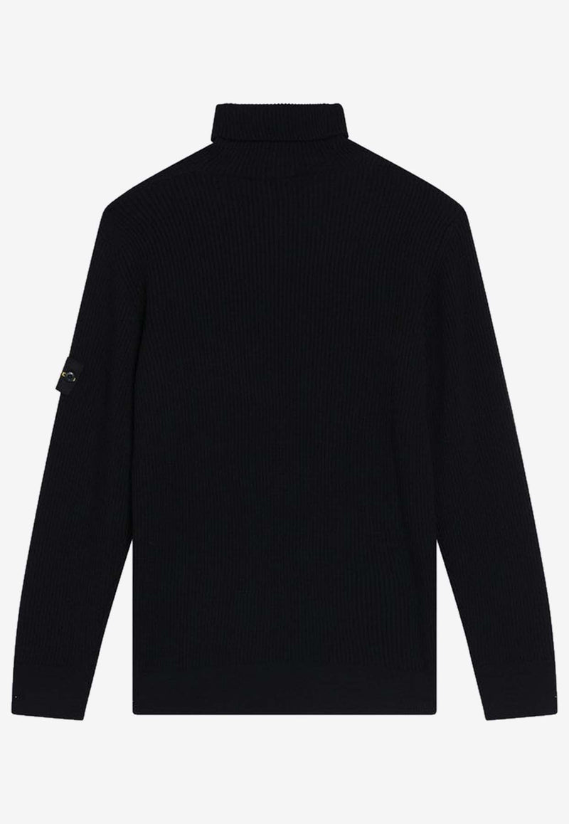 Stone Island Ribbed Turtleneck Sweater  Black S155100052S00C2/R_STONE-V0029