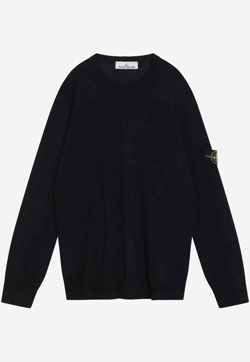 Stone Island Logo Patch Crewneck Sweater Blue S155100071S00C4/R_STONE-V0020