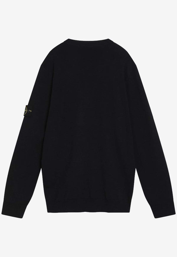 Stone Island Logo Patch Crewneck Sweater Blue S155100071S00C4/R_STONE-V0020