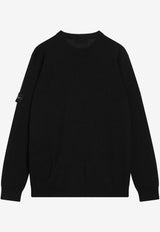 Stone Island Logo Patch Wool Sweater Black S155100071S00C4/R_STONE-V0029