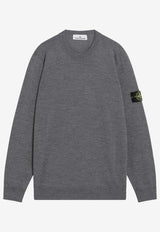 Stone Island Ribbed Wool Sweater  Gray S155100071S00C4/R_STONE-V0M67