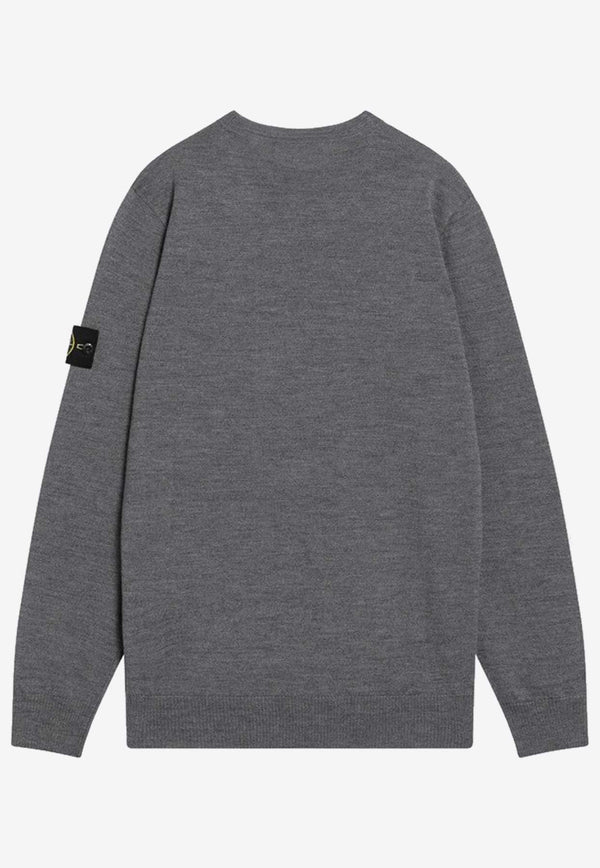 Stone Island Ribbed Wool Sweater  Gray S155100071S00C4/R_STONE-V0M67