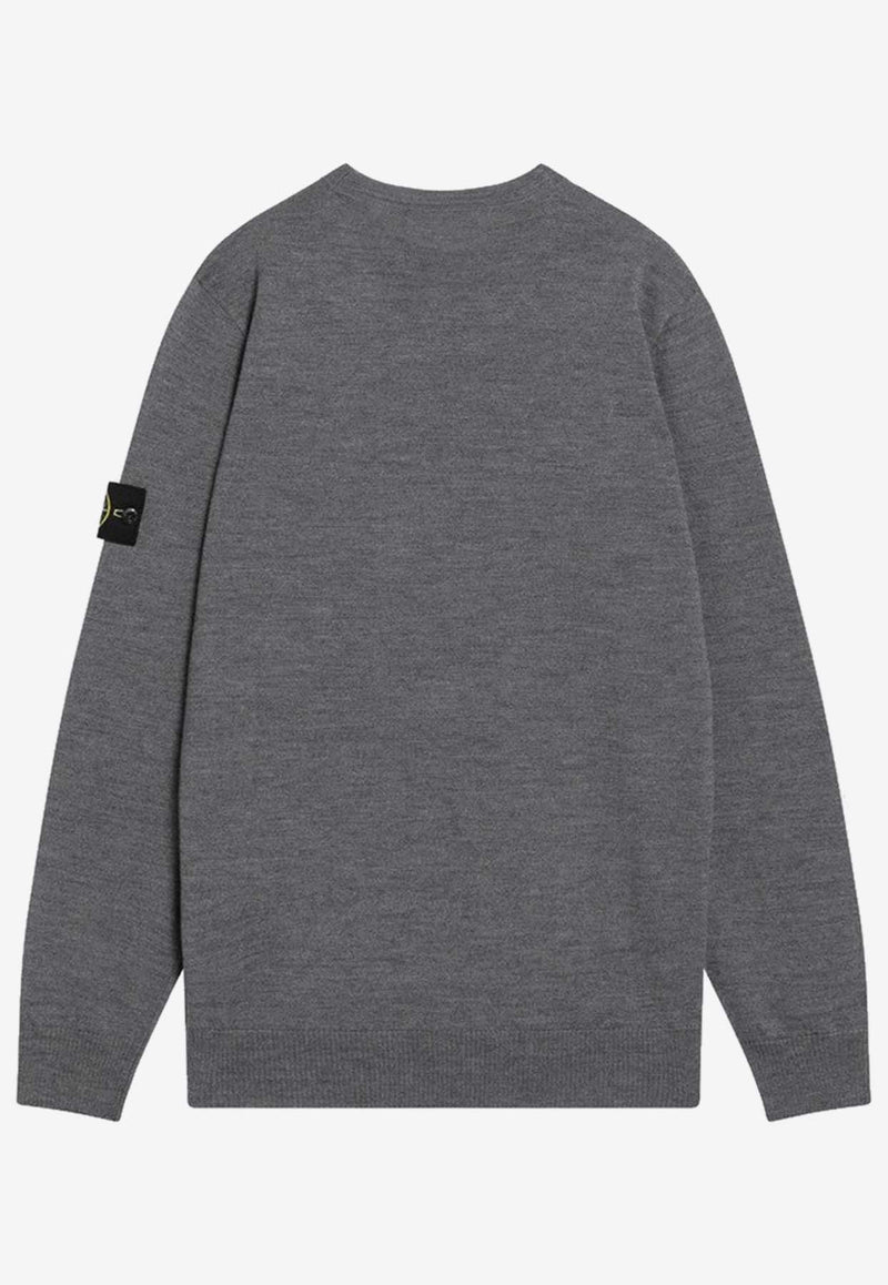 Stone Island Ribbed Wool Sweater  Gray S155100071S00C4/R_STONE-V0M67