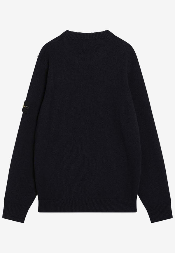 Stone Island Compass Patch Knitted Sweater Navy S155100072S00A3/R_STONE-V0020