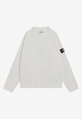Stone Island Compass Patch Sweatshirt with Gradient Elbow White S156100001S00T2/R_STONE-V0099