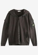 Stone Island Zip-Up Logo Hoodie  Gray S156100009S0A20/R_STONE-V0062