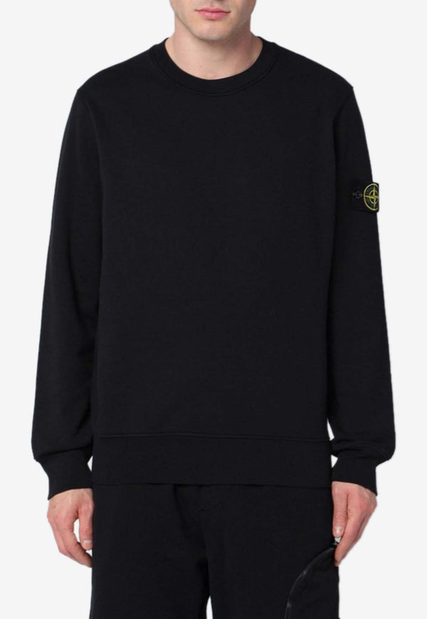 Stone Island Logo Patch Crewneck Sweatshirt Black S156100044S0051/Q_STONE-V0029