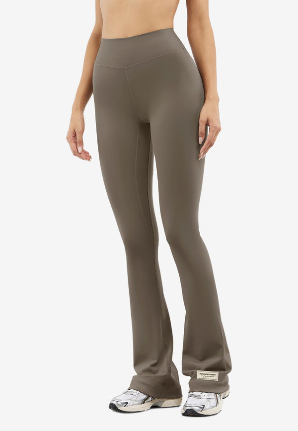 The Giving Movement Logo Patch Flared Track Pants Taupe S159S_TAUPE