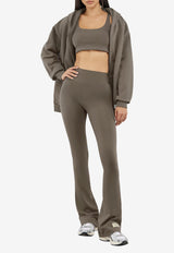 The Giving Movement Logo Patch Flared Track Pants Taupe S159S_TAUPE