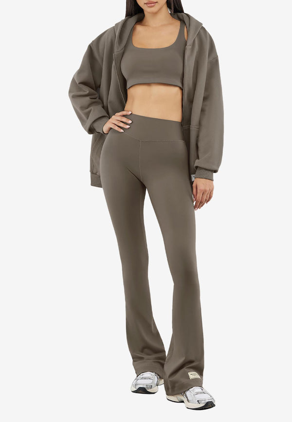 The Giving Movement Logo Patch Flared Track Pants Taupe S159S_TAUPE