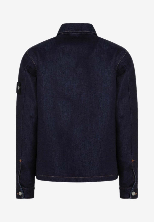 Stone Island Denim Buttoned Jacket  Blue S15Q100027S0J17/R_STONE-VJ201