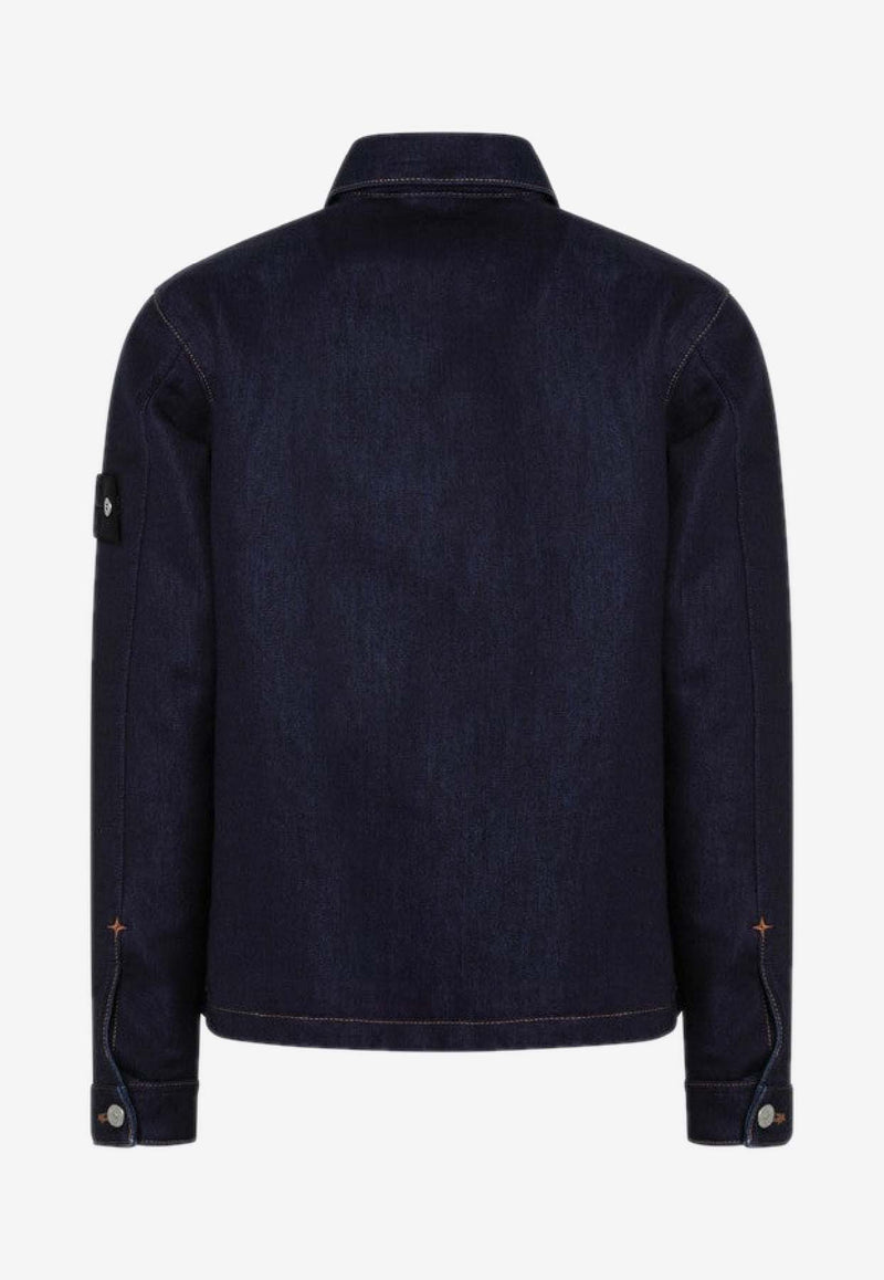 Stone Island Denim Buttoned Jacket  Blue S15Q100027S0J17/R_STONE-VJ201