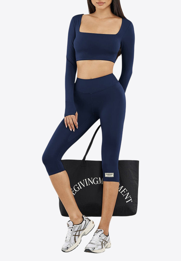 The Giving Movement Capri Leggings with Logo Patch Navy S1712_NAVY
