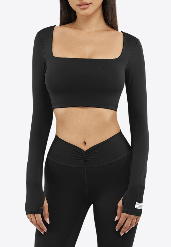 The Giving Movement Square-Neck Cropped Top Black S1713_BLACK