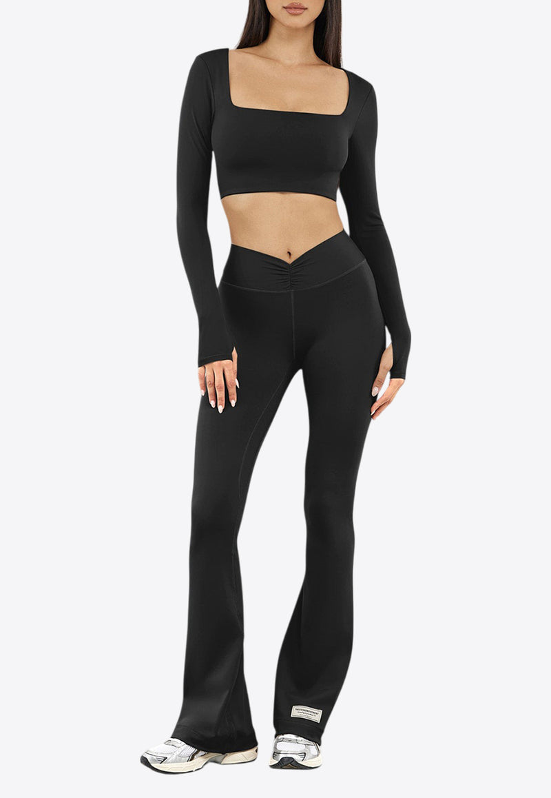 The Giving Movement Square-Neck Cropped Top Black S1713_BLACK