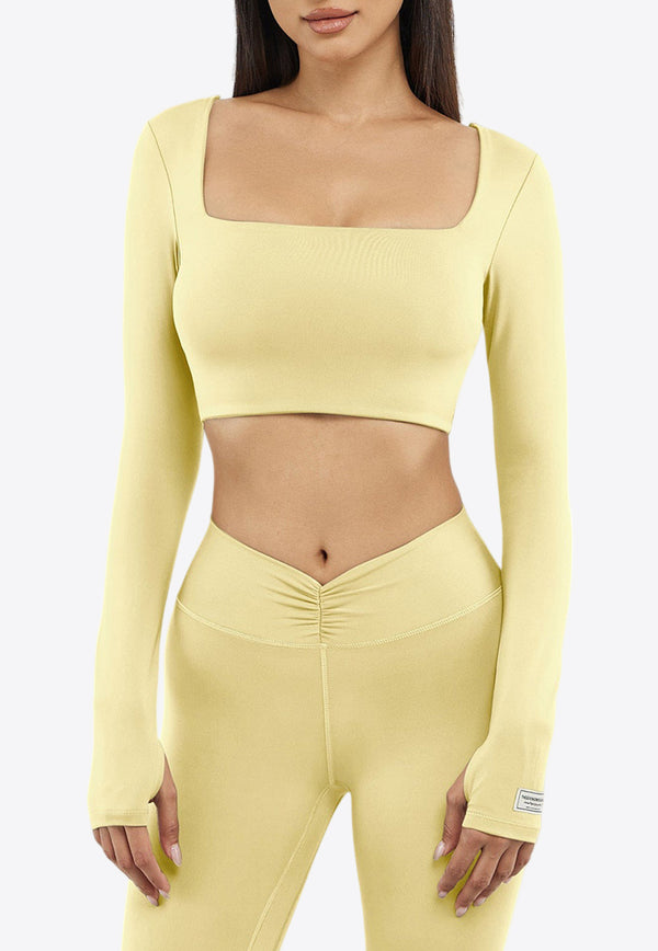 The Giving Movement Square-Neck Cropped Top Yellow S1713_LIGHT YELL