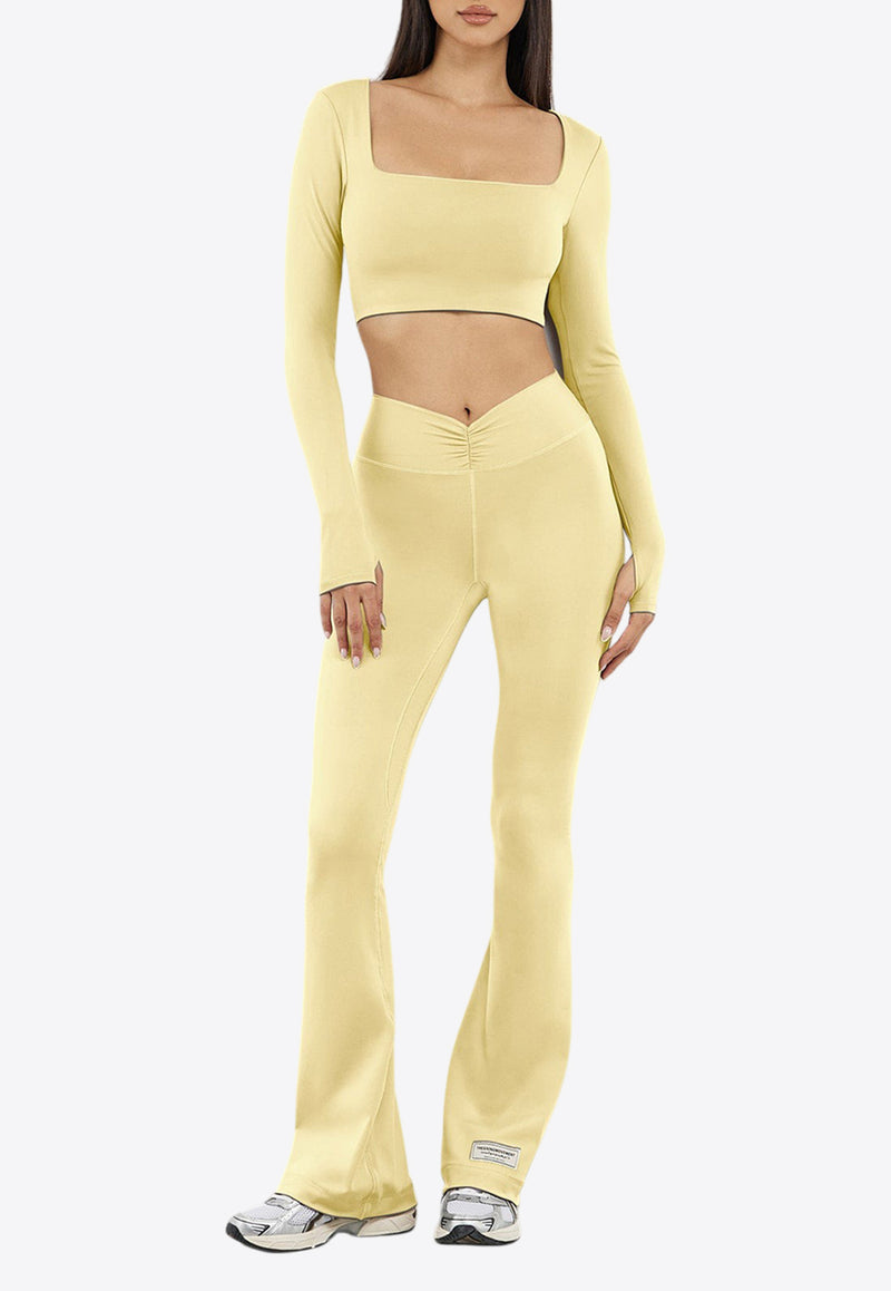 The Giving Movement Square-Neck Cropped Top Yellow S1713_LIGHT YELL