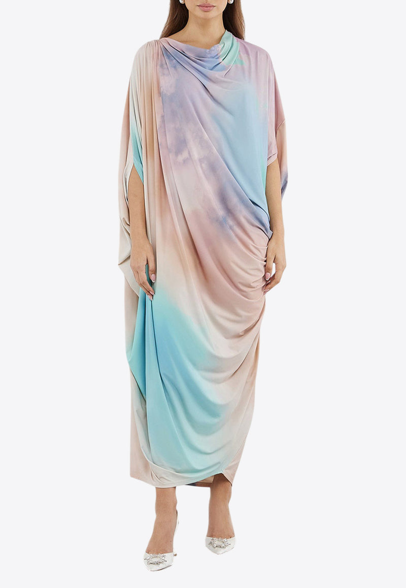The Giving Movement Soft Stretch Midi Kaftan Dress Multicolor S1722PAS_MULTI COLO