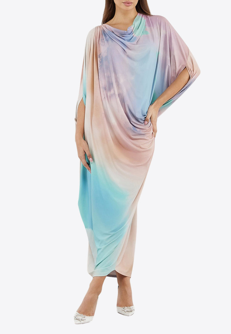 The Giving Movement Soft Stretch Midi Kaftan Dress Multicolor S1722PAS_MULTI COLO