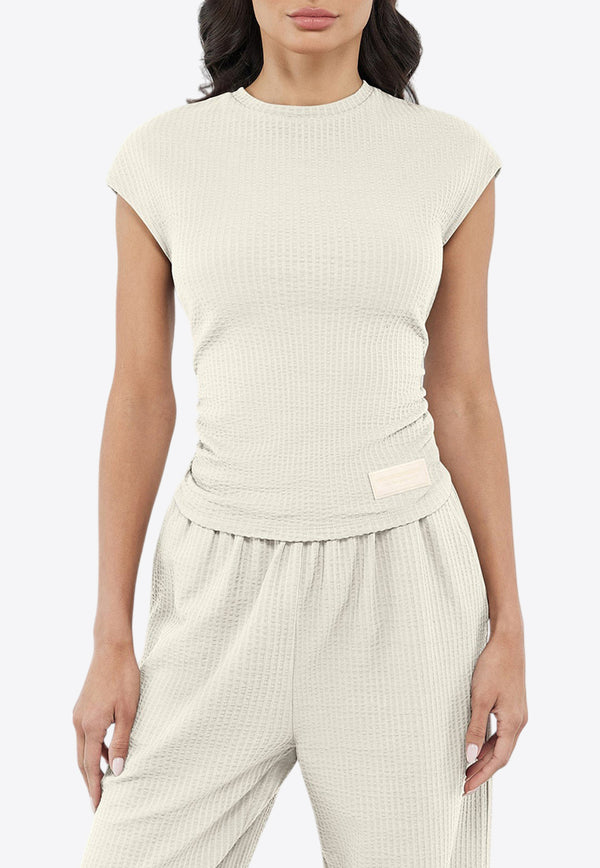 The Giving Movement Crewneck Ribbed Top Ivory S1729_IVORY