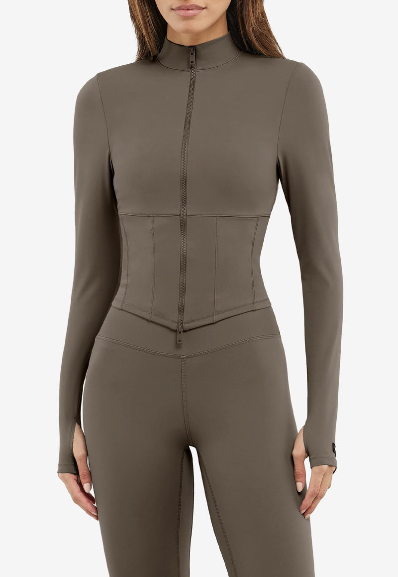 The Giving Movement Zip-Up Track Jacket Taupe S1751_TAUPE