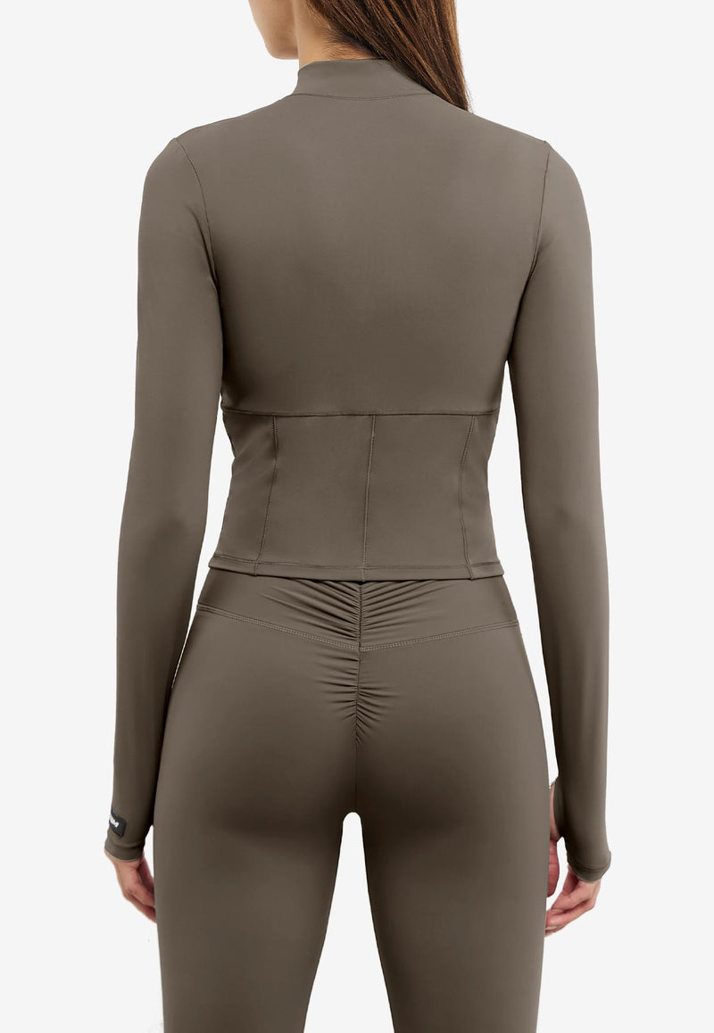 The Giving Movement Zip-Up Track Jacket Taupe S1751_TAUPE