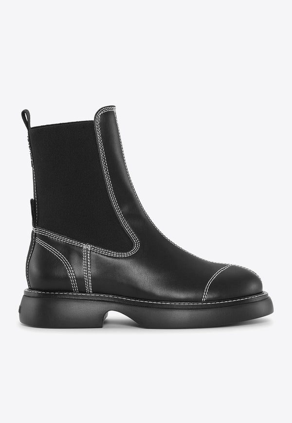 GANNI Everyday Mid-Calf Chelsea Boots S2083-BLACK