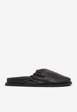 St. Agni Soft Gathered Leather Mules S24-125BLKBLACK