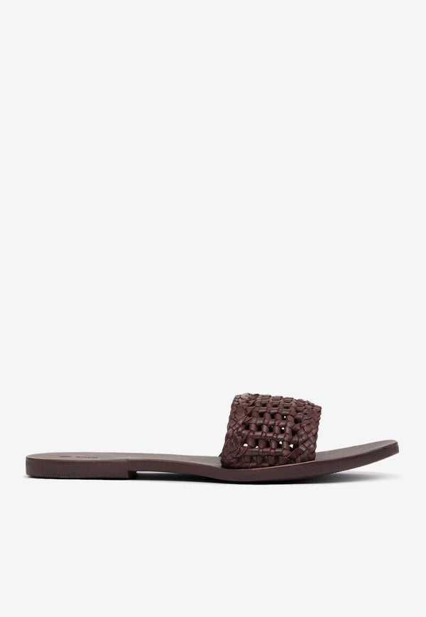 St. Agni Macramé Mesh Slides S24-134CHLBROWN