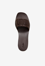 St. Agni Macramé Mesh Slides S24-134CHLBROWN