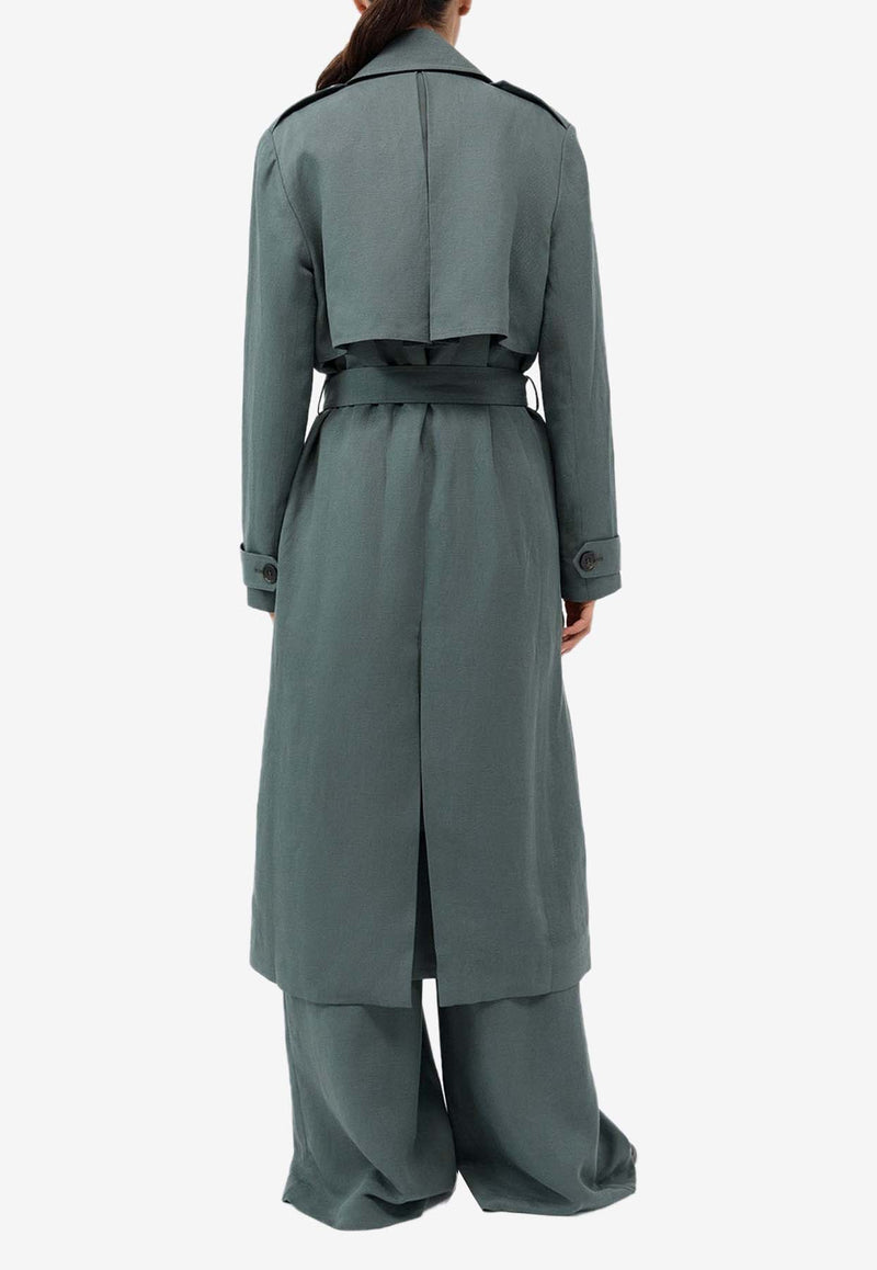 St. Agni Soft Tailored Trench Coat S24-308BGRGREEN