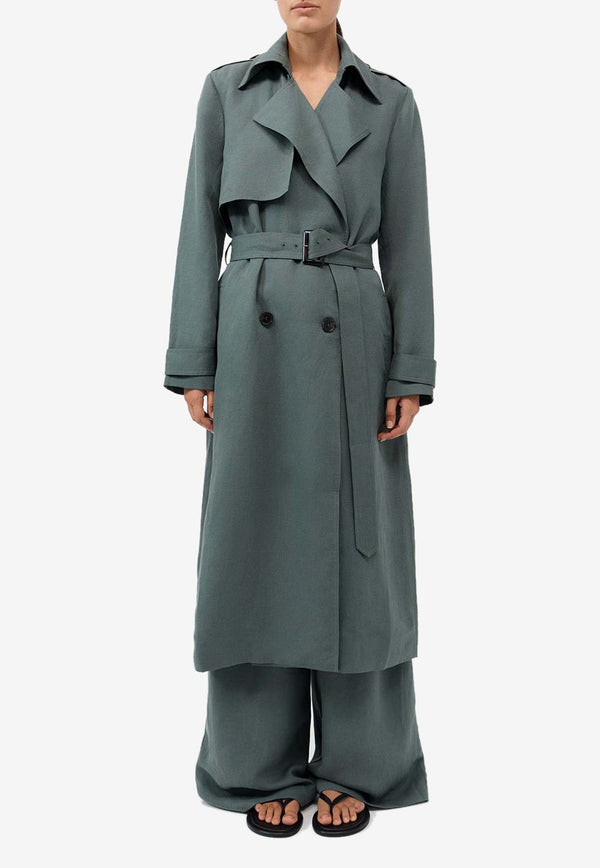 St. Agni Soft Tailored Trench Coat S24-308BGRGREEN