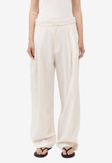 St. Agni Adjustable Pleated Pants S24-507MLKCREAM