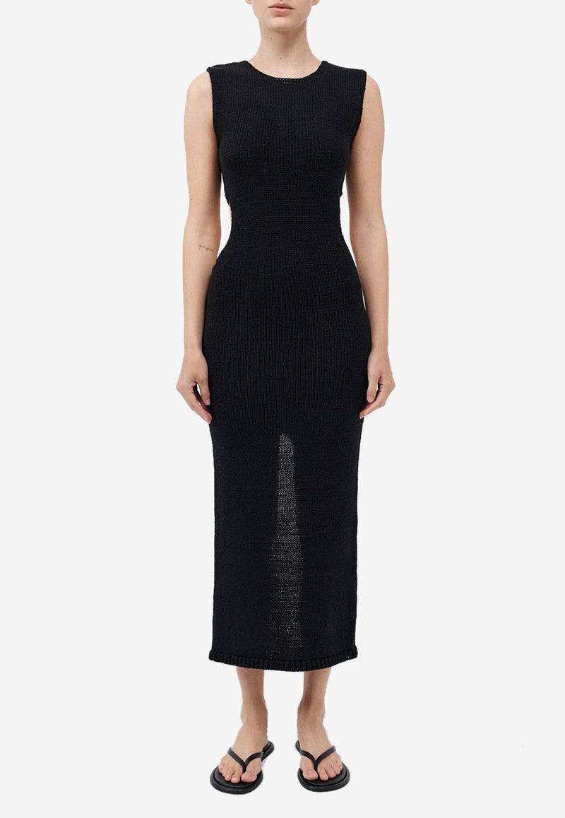 St. Agni Cut-Out Knit Midi Dress S24-905BLKBLACK