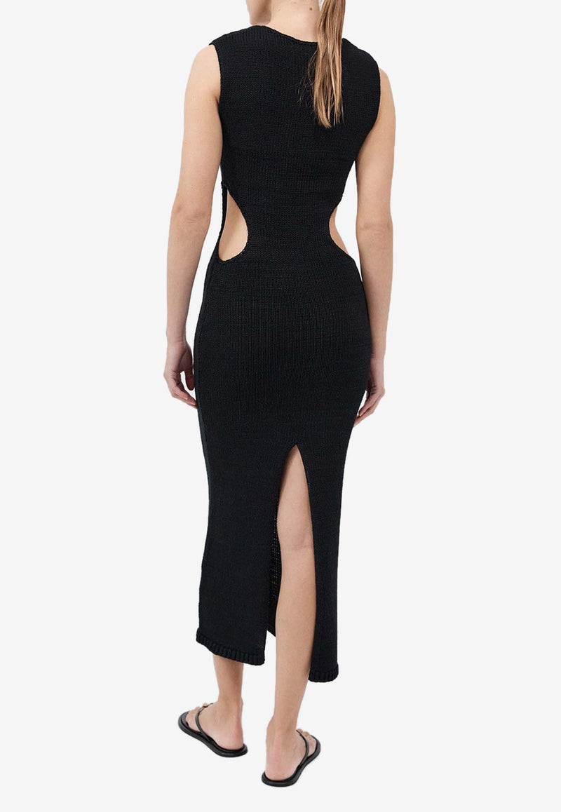 St. Agni Cut-Out Knit Midi Dress S24-905BLKBLACK