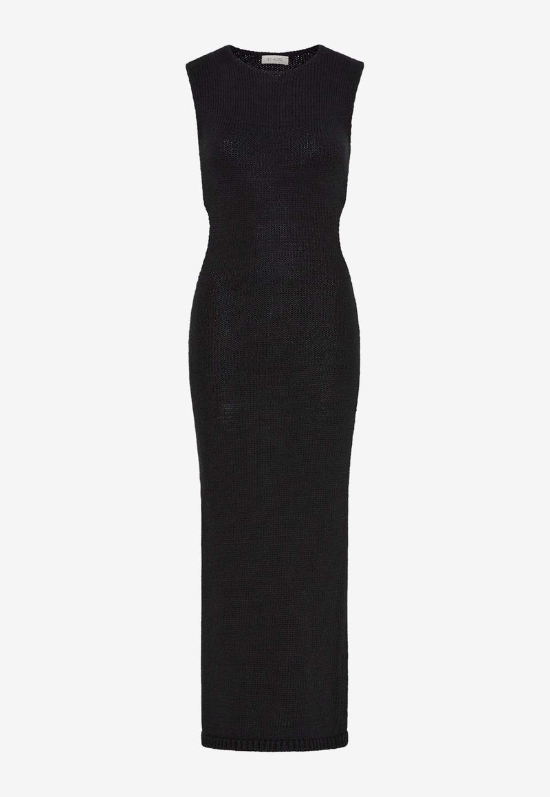 St. Agni Cut-Out Knit Midi Dress S24-905BLKBLACK