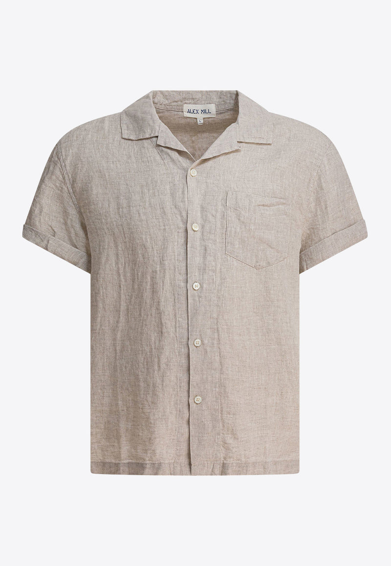 Alex Mill Camp Linen Shirt  Beige 234-MS035-3139FLAX_82062