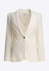 Alexander McQueen Single-Breasted Buttoned Jacket White 829907QJADK9025_81054