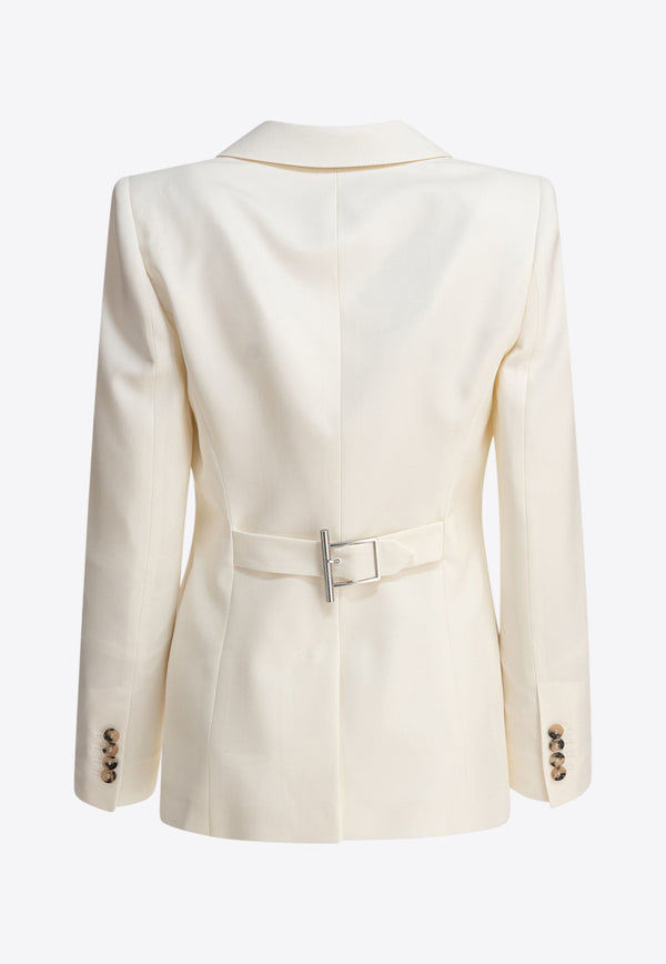 Alexander McQueen Single-Breasted Buttoned Jacket White 829907QJADK9025_81054