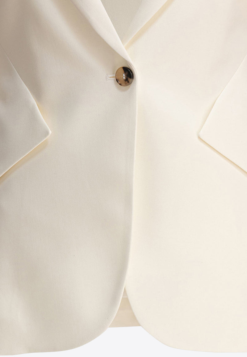 Alexander McQueen Single-Breasted Buttoned Jacket White 829907QJADK9025_81054