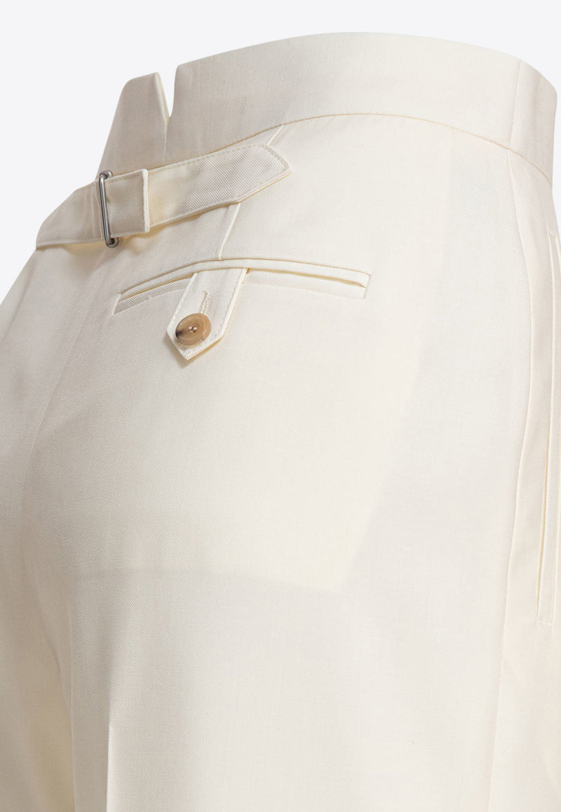 Alexander McQueen Straight-Leg Tailored Pants White 830017QJADK9025_81032