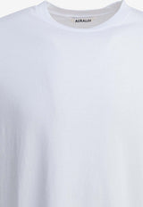 Auralee Logo-Embroidered Crewneck T-shirt A00T01STWHITE_5bdcae28-caac-449f-8772-cd11b61bc2f2