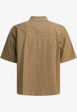 Auralee Logo-Embroidered Buttoned Shirt A25SS03FDDYED BEIGE_88aa6e50-ea87-4f1d-a9ae-f2d8f956f5d2