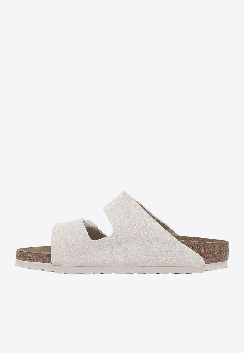 Birkenstock Arizona Suede Sandals with Buckled-Straps White 1026842ANTIQUE WHITE_81145