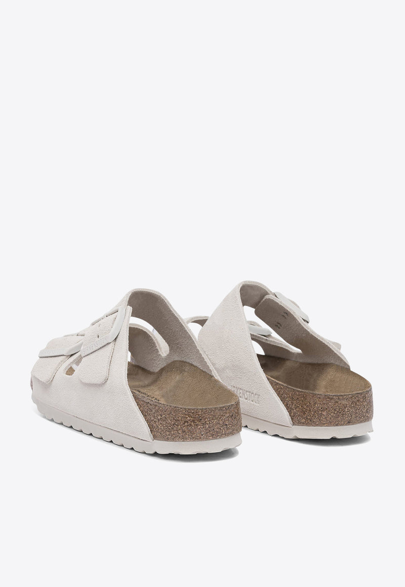 Birkenstock Arizona Suede Sandals with Buckled-Straps White 1026842ANTIQUE WHITE_81145