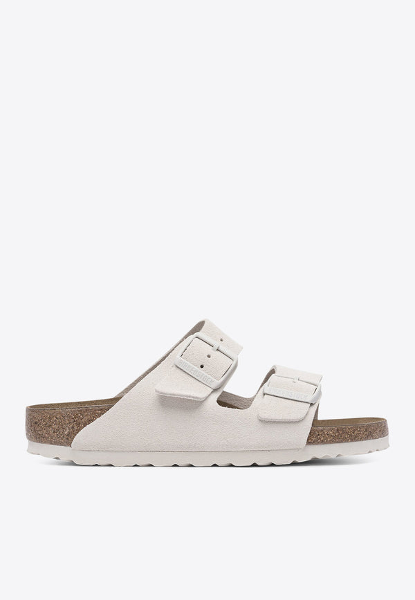 Birkenstock Arizona Suede Sandals with Buckled-Straps White 1026842ANTIQUE WHITE_81145
