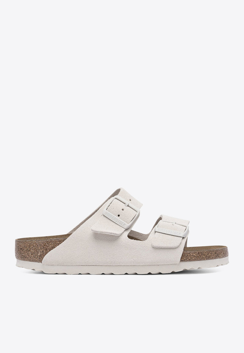 Birkenstock Arizona Suede Sandals with Buckled-Straps White 1026842ANTIQUE WHITE_81145