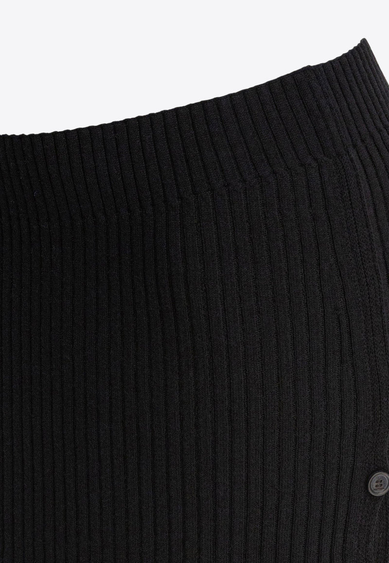 Courrèges Ribbed Knit Mini Skirt Black 225MJU255FI00499999_80112