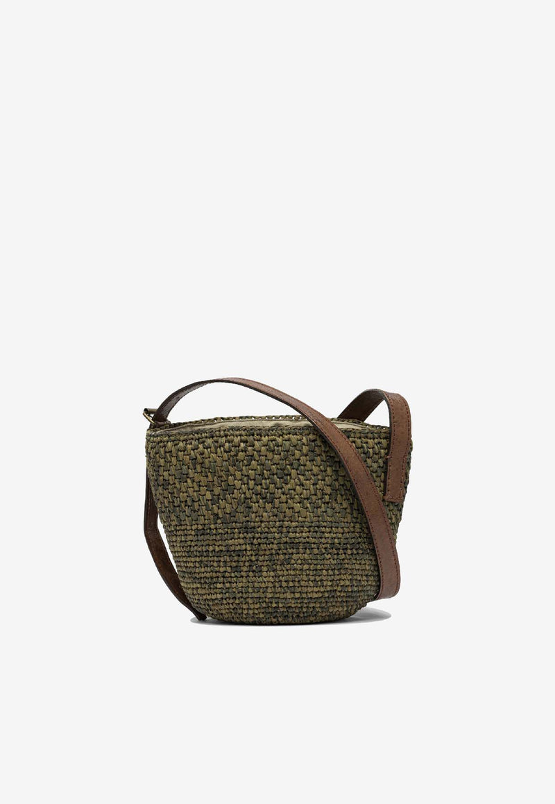 IBELIV Raffia Bucket Bag Green MAIKASAVANE_80447