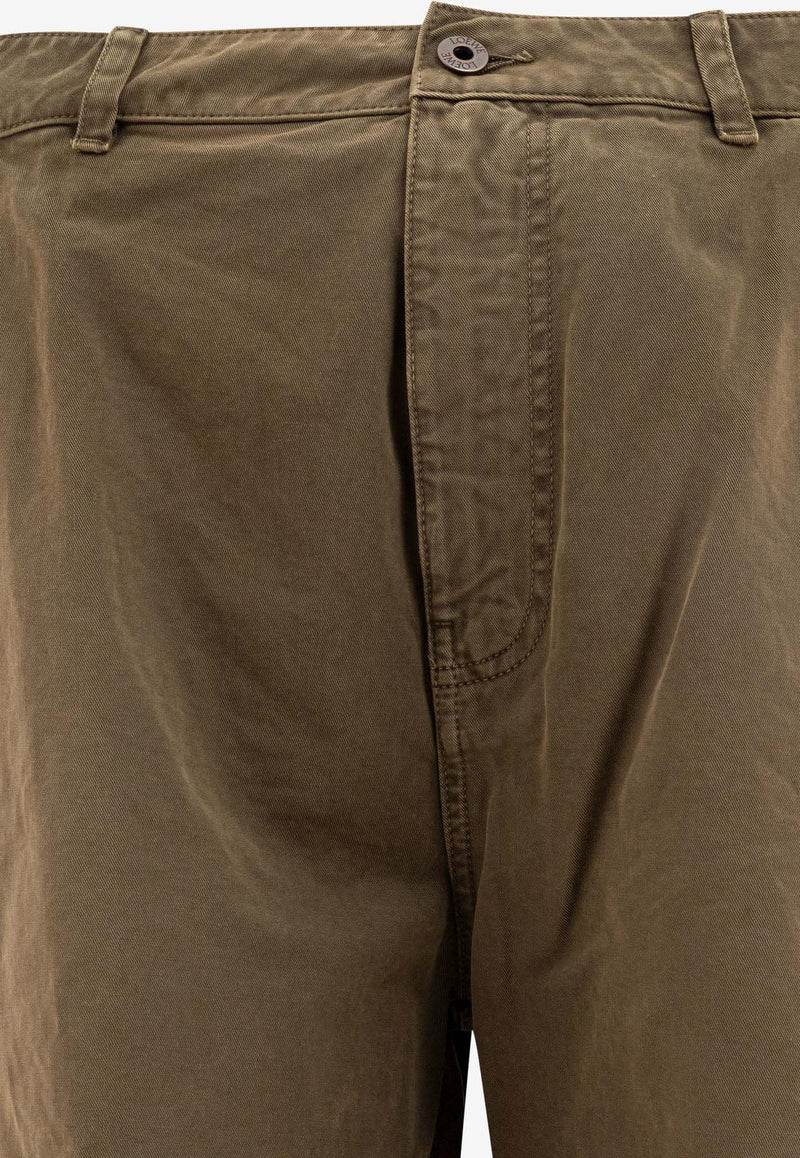 Loewe Logo Label Cargo Shorts Green H526Y1AW05KHAKI GREEN_78327